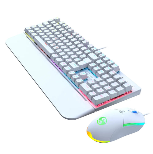 Teclado e Mouse Gamer Abnt2 Led Rgb Switch Blue Usb 3200 Dpi Luuk Young Bk-03