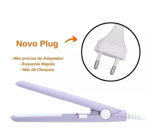 Mini Chapinha Prancha De Cabelo Portátil Com Case Transporte Bivolt