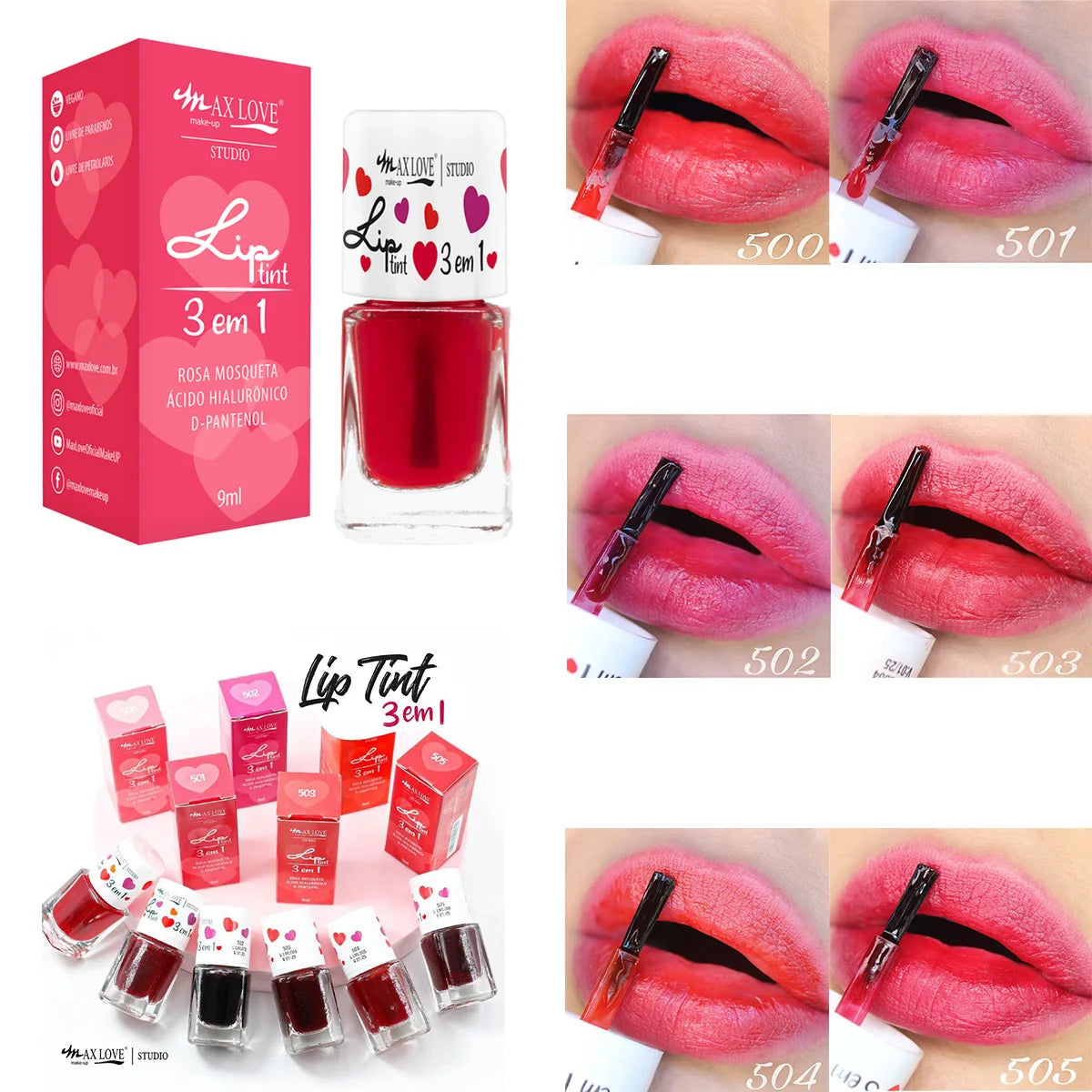 Lip Tint 3 em 1 - Max Love