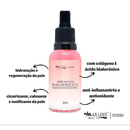 Sérum Facial Hidratante e Regenerador da Pele Pink Mosquette-Max