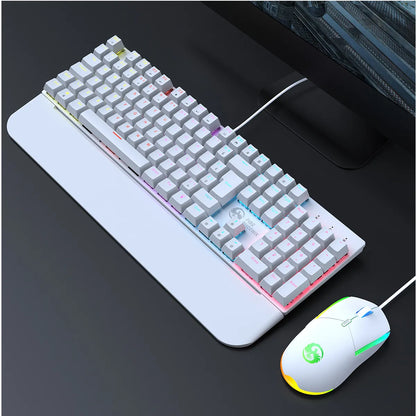 Teclado e Mouse Gamer Abnt2 Led Rgb Switch Blue Usb 3200 Dpi Luuk Young Bk-03